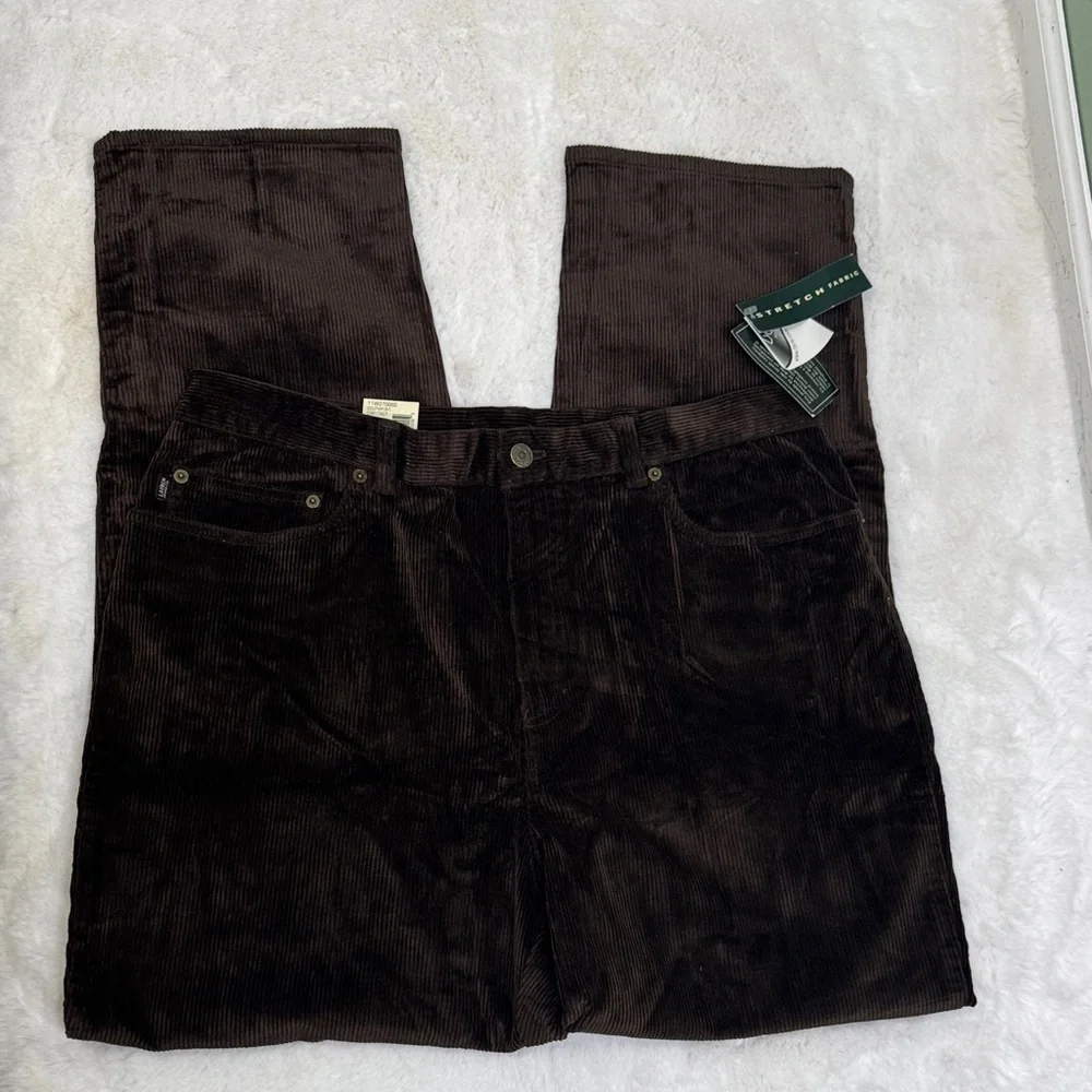 NWT Ralph Lauren Dark Brown Corduroy Pants 16 - Picture 1 of 13